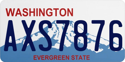 WA license plate AXS7876