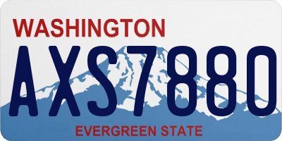 WA license plate AXS7880