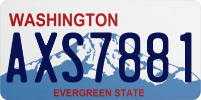 WA license plate AXS7881