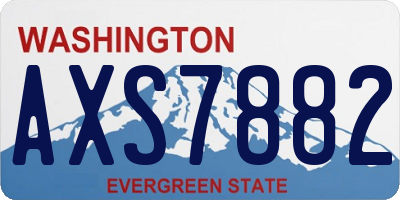 WA license plate AXS7882
