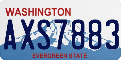 WA license plate AXS7883