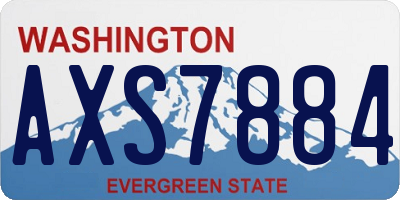 WA license plate AXS7884