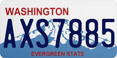 WA license plate AXS7885