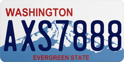 WA license plate AXS7888