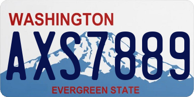 WA license plate AXS7889