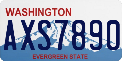 WA license plate AXS7890