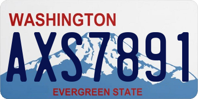WA license plate AXS7891
