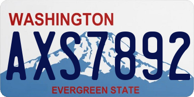 WA license plate AXS7892