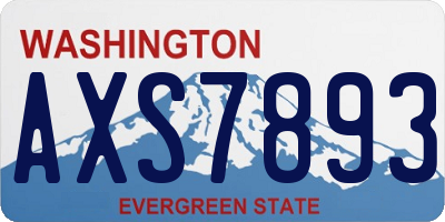 WA license plate AXS7893