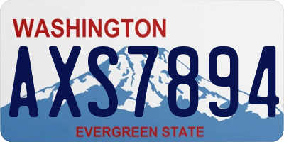 WA license plate AXS7894