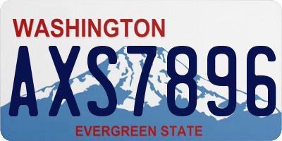 WA license plate AXS7896