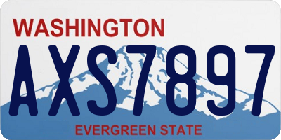 WA license plate AXS7897