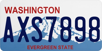 WA license plate AXS7898
