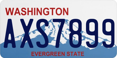 WA license plate AXS7899
