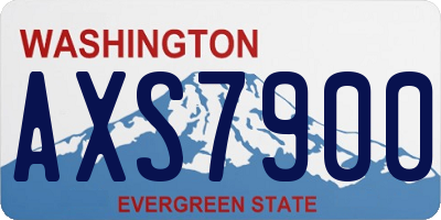 WA license plate AXS7900