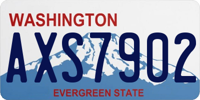WA license plate AXS7902