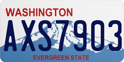 WA license plate AXS7903
