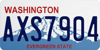 WA license plate AXS7904
