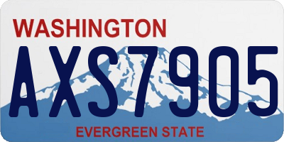 WA license plate AXS7905