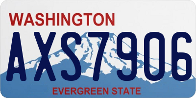 WA license plate AXS7906