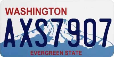 WA license plate AXS7907