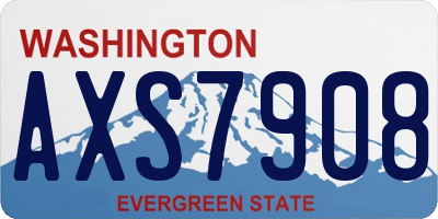 WA license plate AXS7908