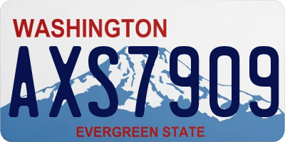 WA license plate AXS7909