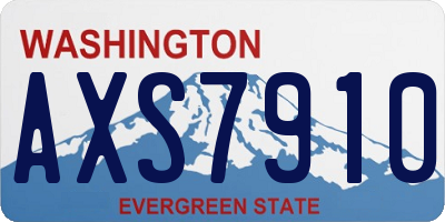WA license plate AXS7910