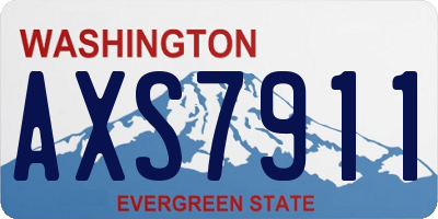 WA license plate AXS7911