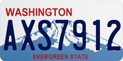 WA license plate AXS7912