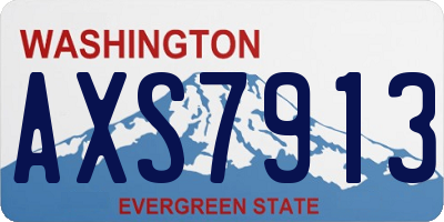 WA license plate AXS7913