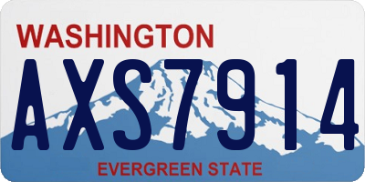 WA license plate AXS7914