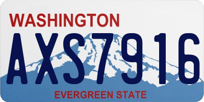 WA license plate AXS7916