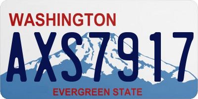 WA license plate AXS7917