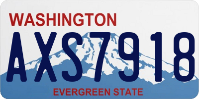 WA license plate AXS7918