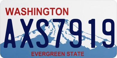WA license plate AXS7919