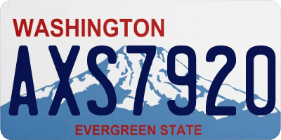 WA license plate AXS7920