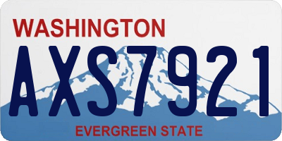 WA license plate AXS7921