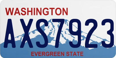 WA license plate AXS7923