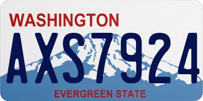 WA license plate AXS7924