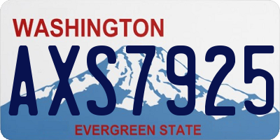 WA license plate AXS7925