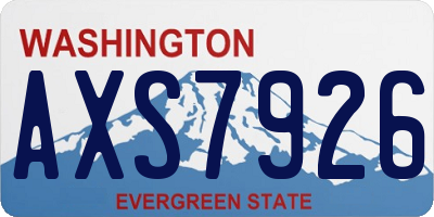 WA license plate AXS7926