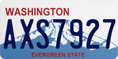 WA license plate AXS7927