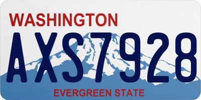WA license plate AXS7928