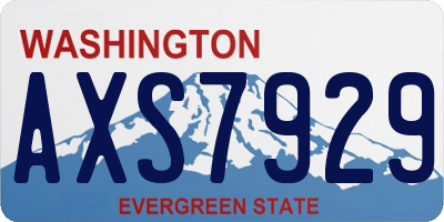 WA license plate AXS7929