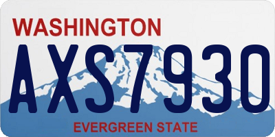 WA license plate AXS7930