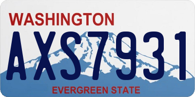 WA license plate AXS7931