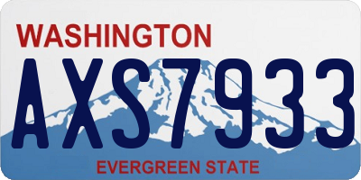 WA license plate AXS7933