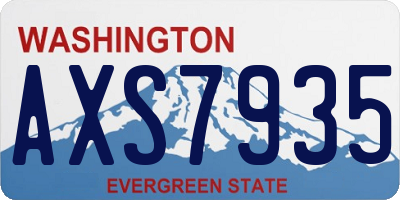 WA license plate AXS7935