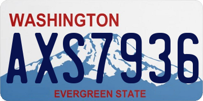 WA license plate AXS7936